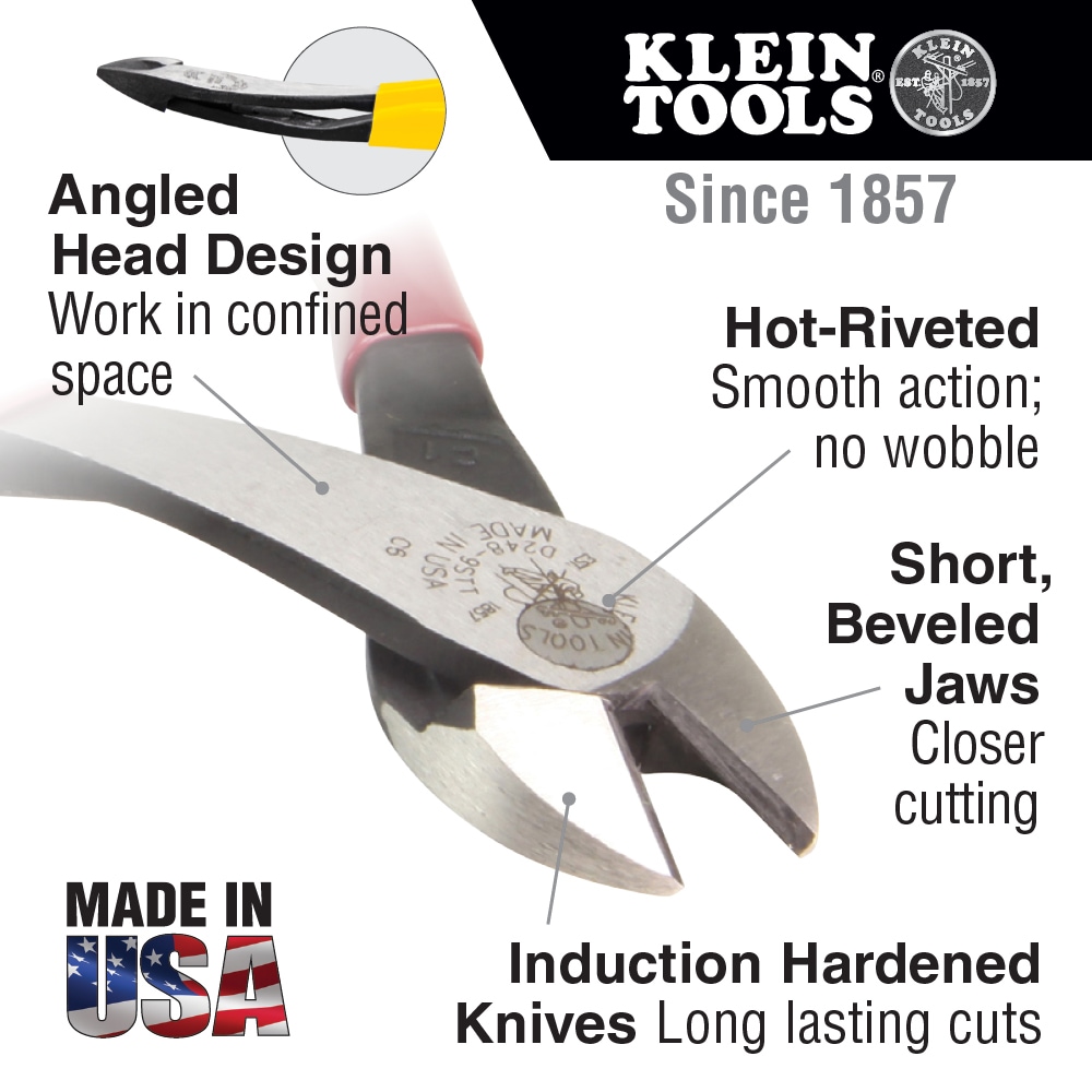 Klein Tools D2488GLW sidecutters - View #2