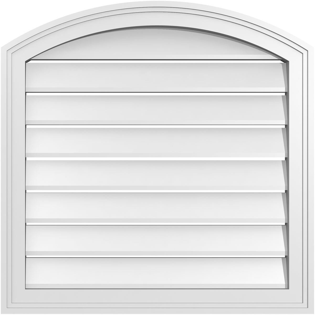 Ekena Millwork GVPAR26X2602SF 26-Inches x 26-Inches Off-white Round top PVC Gable Louver Vent