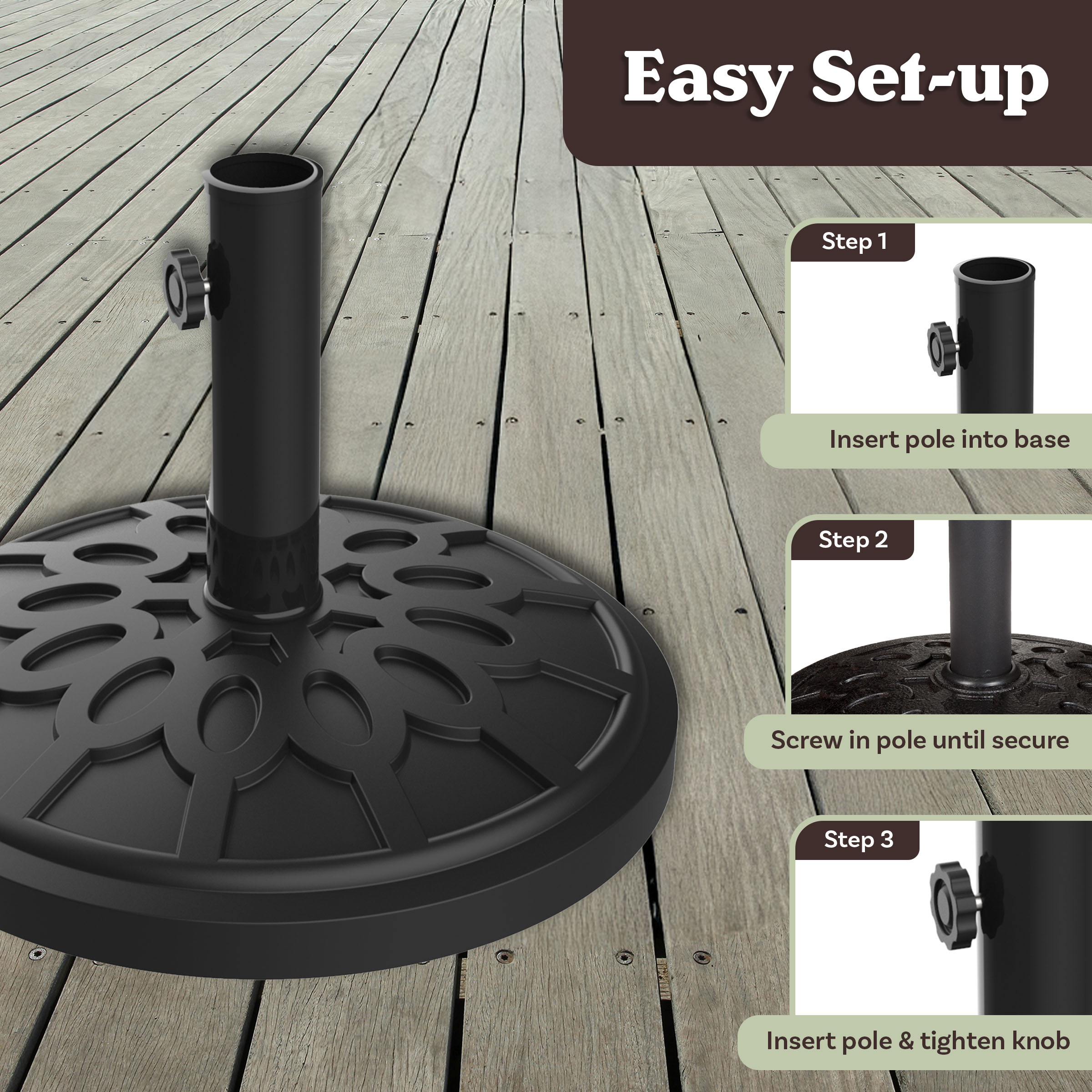 Nature Spring 212944JMG Umbrella-Bases - View #4