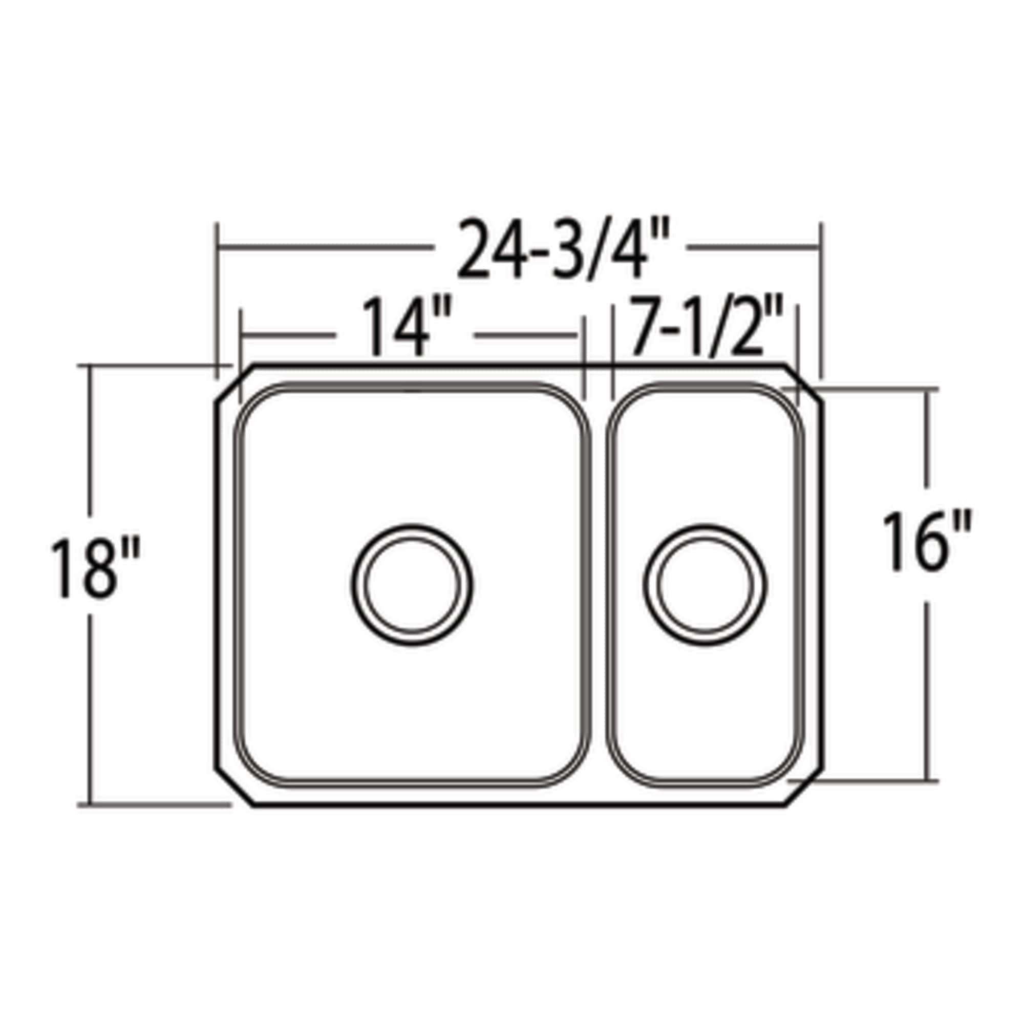 Moen 2000 Undermount 24 75 In X 18 In Stainless Steel Double Offset