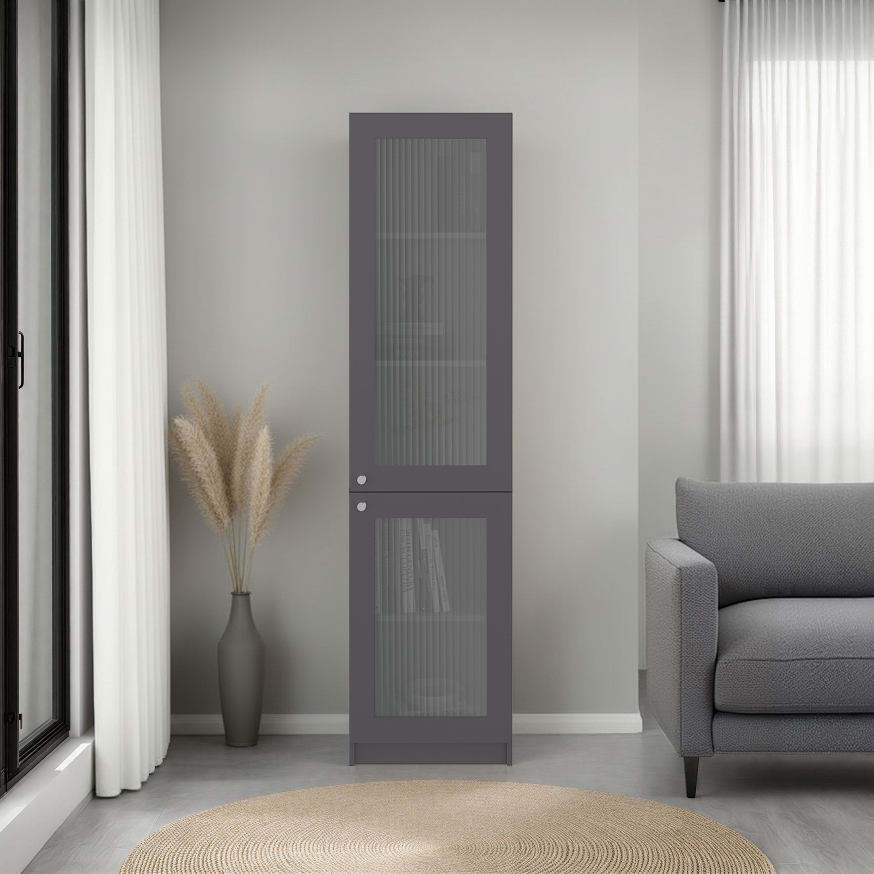ZAKLOOP Home 12.3x71.1x17.8 DARK GREY Particleboard Freestanding Linen Cabinet