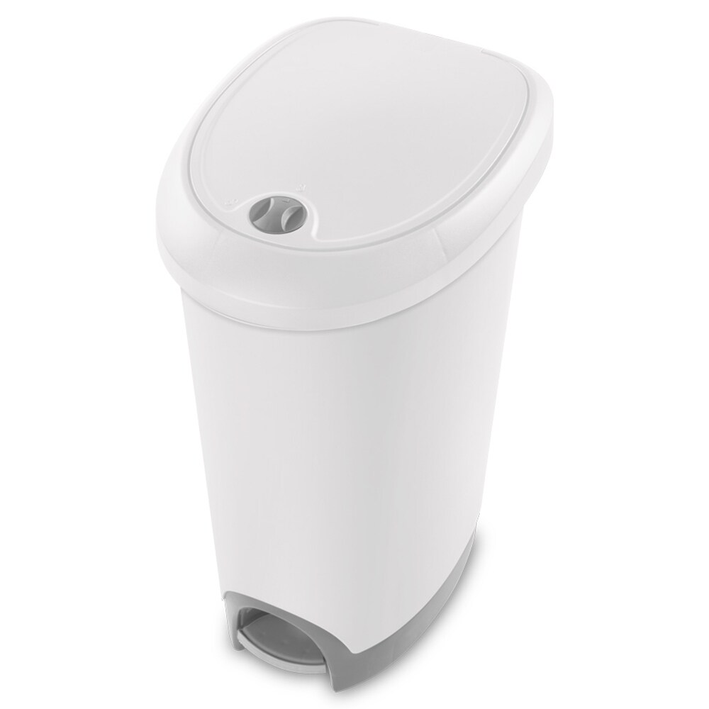 Sterilite 13 Gal Kitchen Trash Can Plastic SwingTop Garbage Wastebasket  With Lid