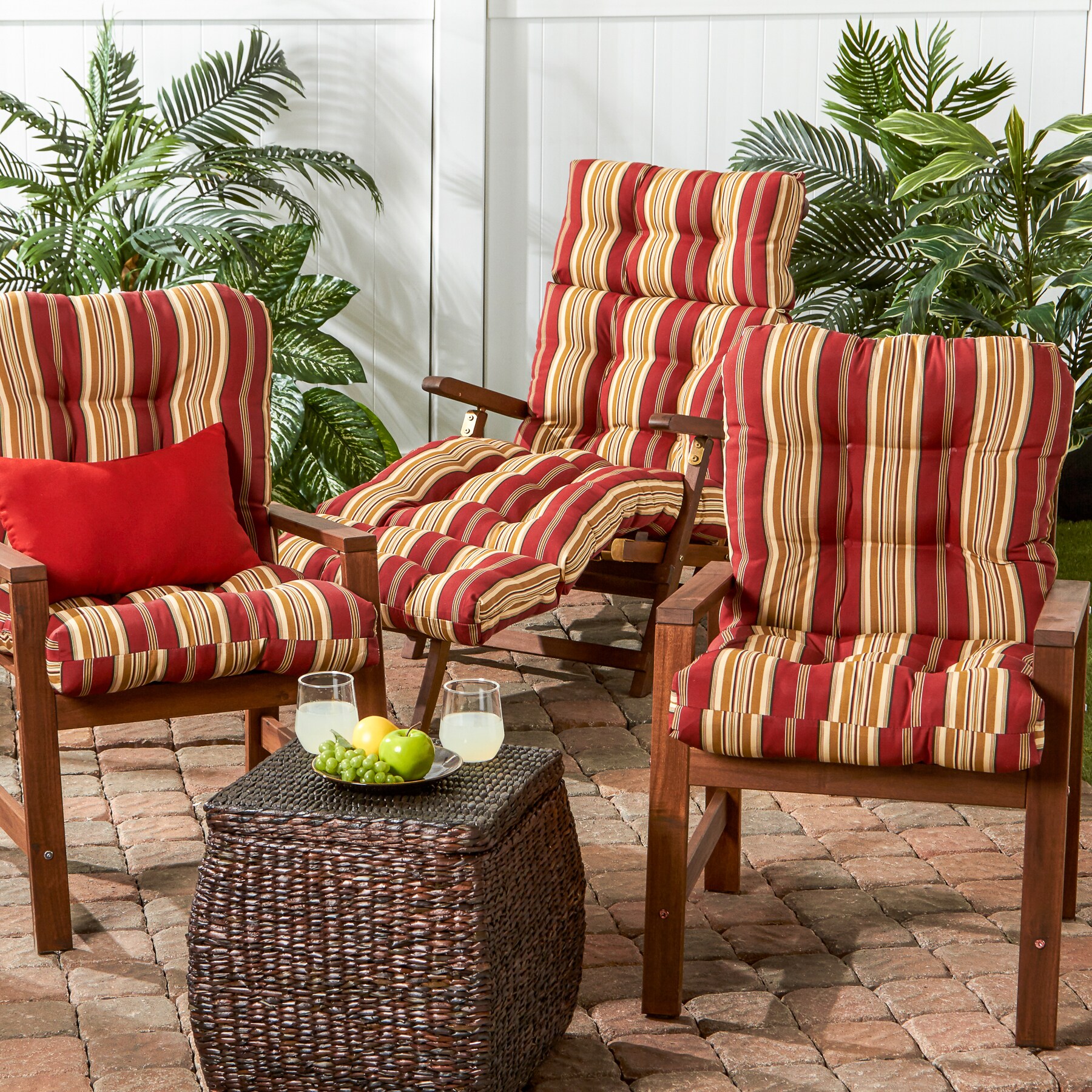 Greendale Home Fashions OC6815S2-ROMASTRIPE Patio-Furniture-Cushions - View #6