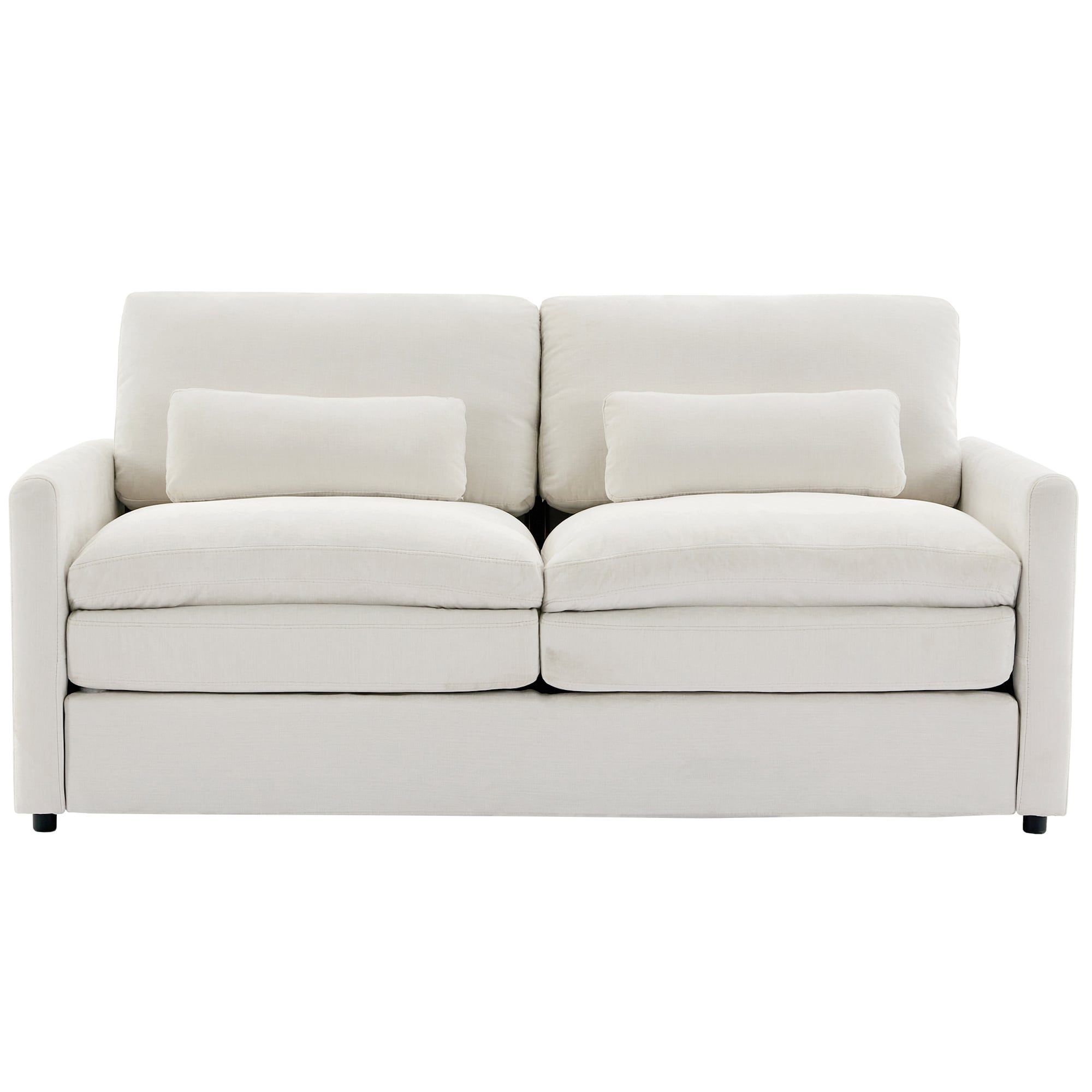 Bybafun YD2700064 68.1-in Modern Beige Chenille 2 -seater Sofa