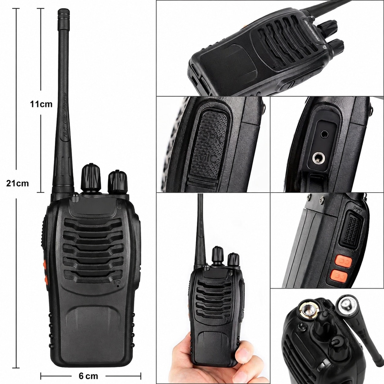 DYRCJ 10 Pack bf-888s UHF Two-Way Radios with Earpieces Charging Stands ...