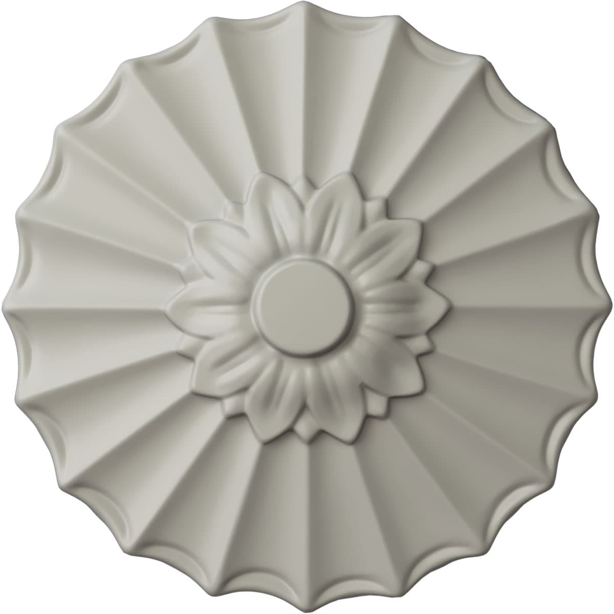 Ekena Millwork CM09SHPCF Shakuras 9-in W x 9-in L Painted Pot Of Cream Polyurethane Whole Ceiling Medallion