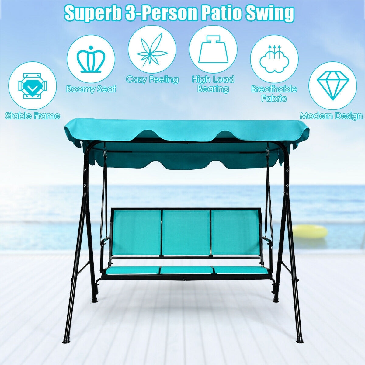 Forclover HYFE-70492BL Replace-Porch-Swing-Glider-Tops - View #10