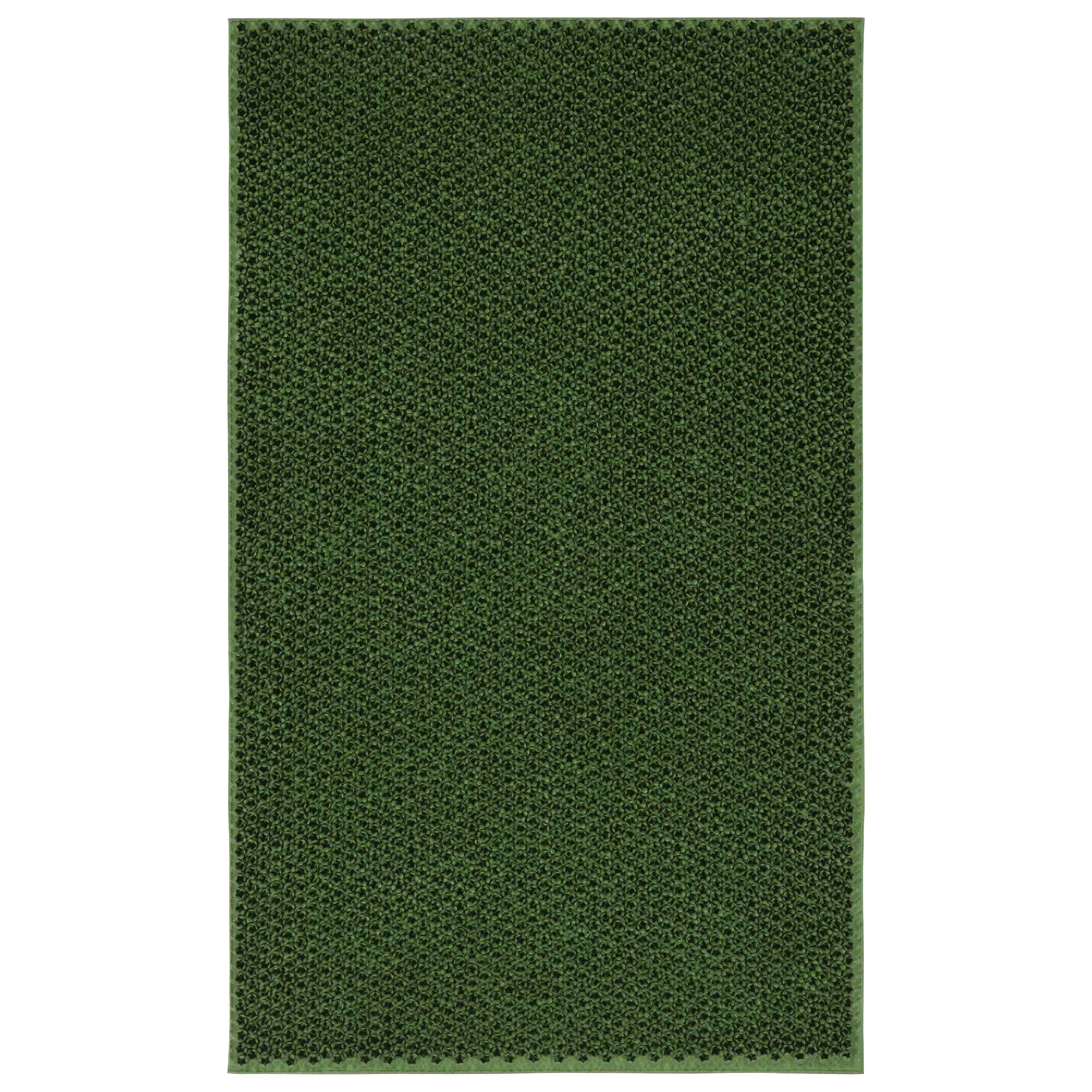 Ottomanson RBR3605-18X30 1-ft x 3-ft Green Rubber Rectangular Indoor or outdoor Decorative Home Door mat