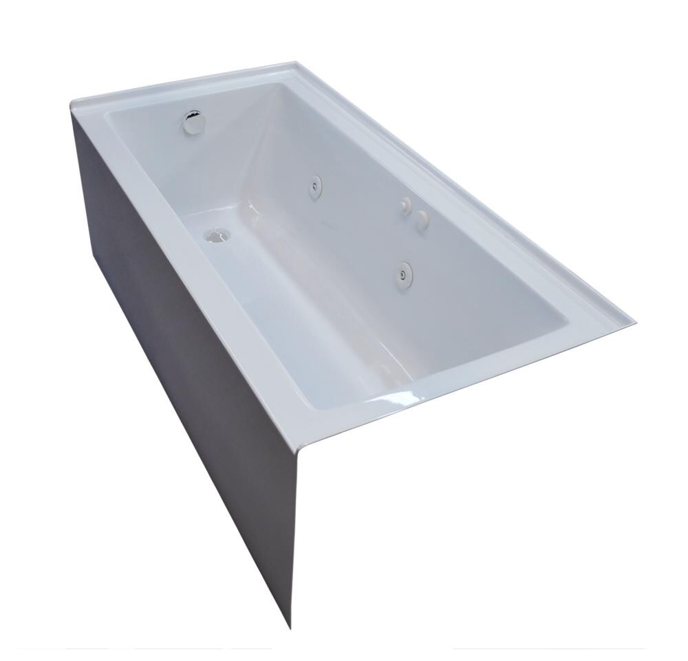 Endurance LS3060SHWL Ibis 30-in x 60-in White Acrylic Drop-In Whirlpool Tub (Left Drain)