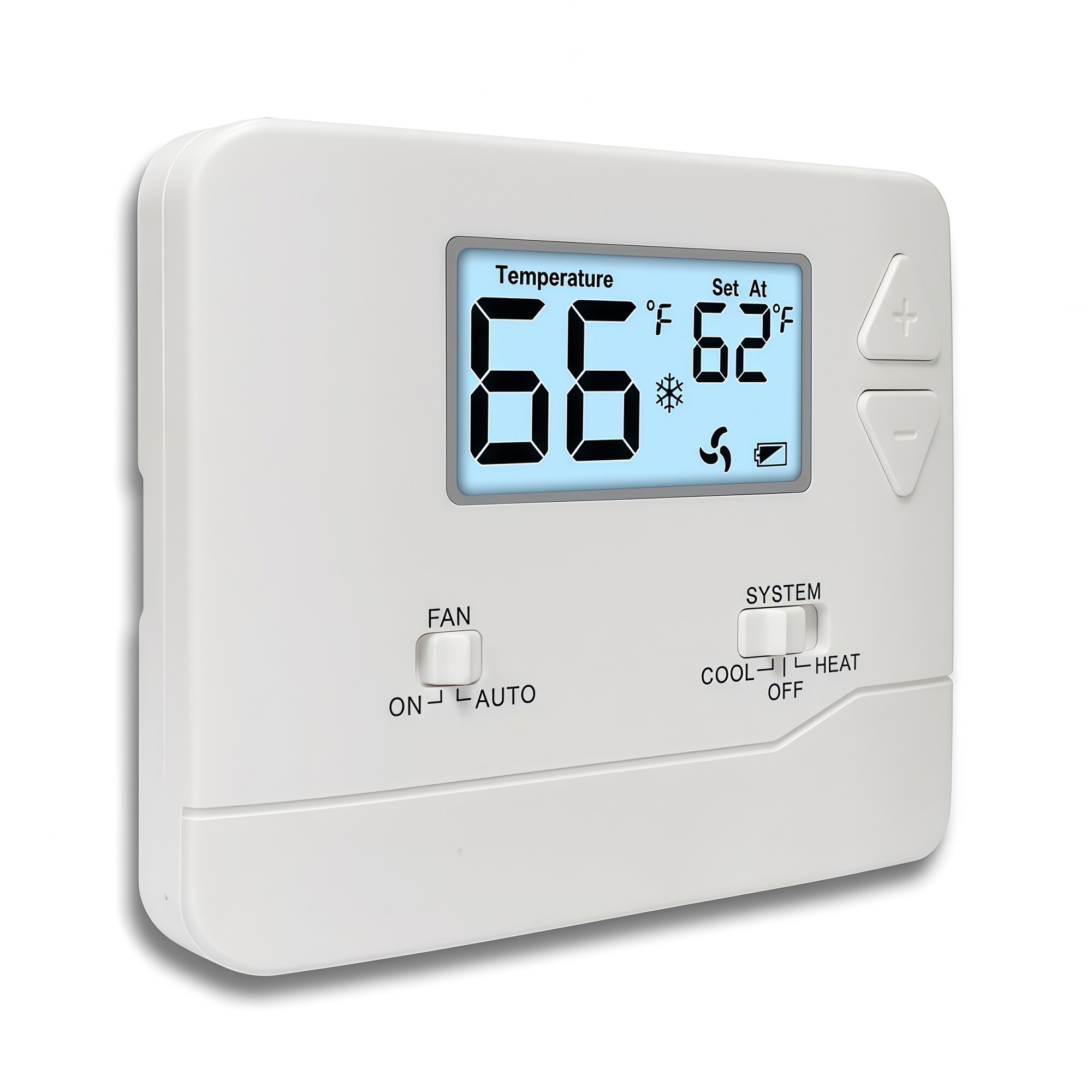 Numhew 4.72in W Digital 1 Heat 1 Cool White Backlight Thermostat