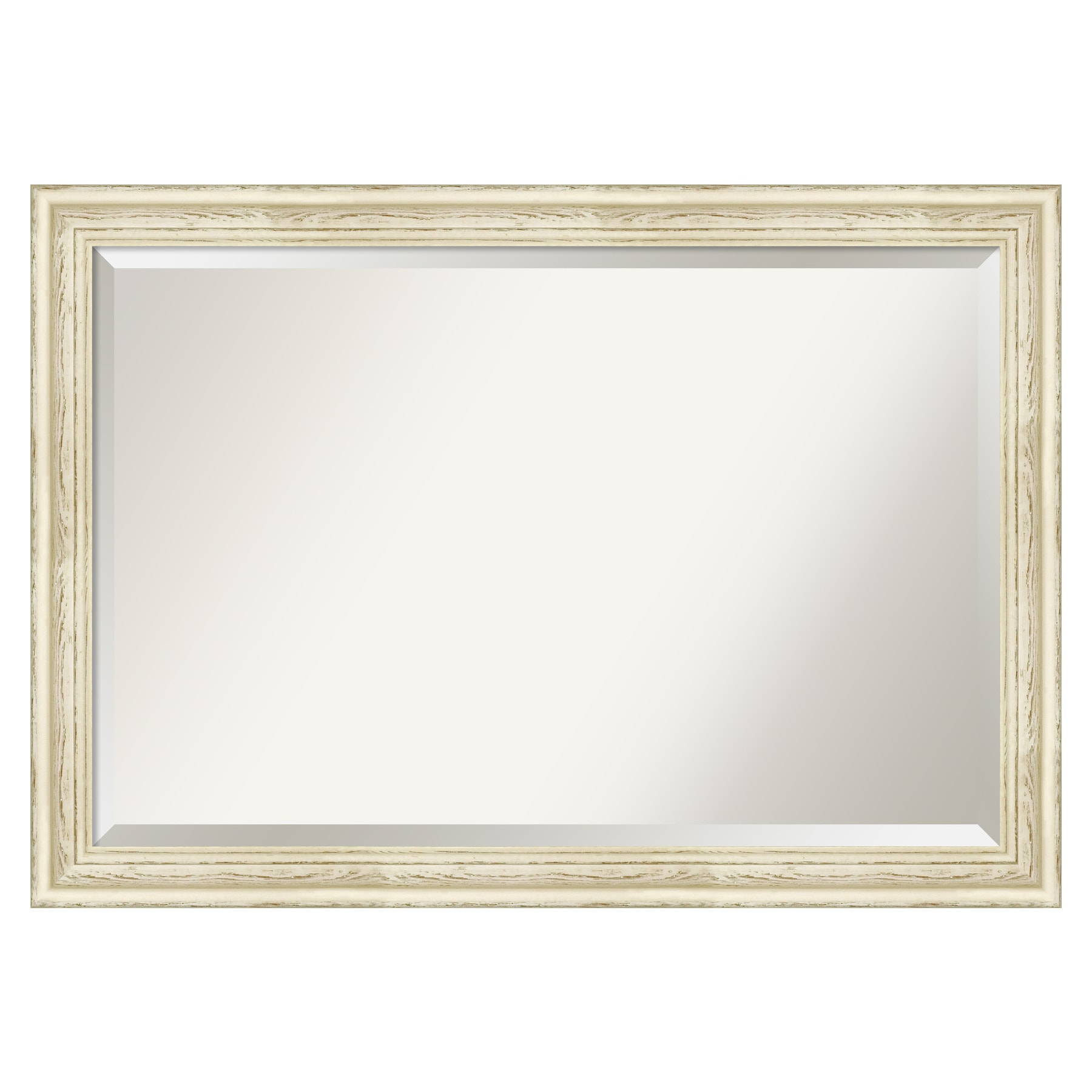Amanti Art DSW3941631 Country Whitewash 40.25-Inches x 28.25-Inches Framed Rectangle Bathroom Vanity Mirror ( Distressed Cream,White )