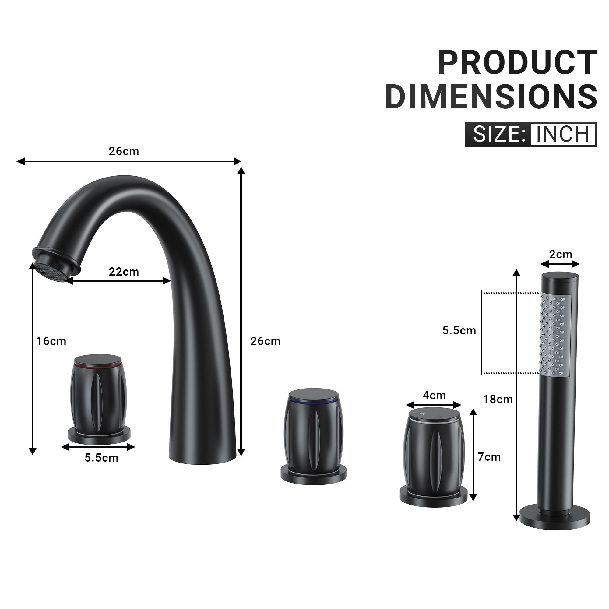CASAINC KCLT0056-BN Roman-Tub-Faucets - View #5