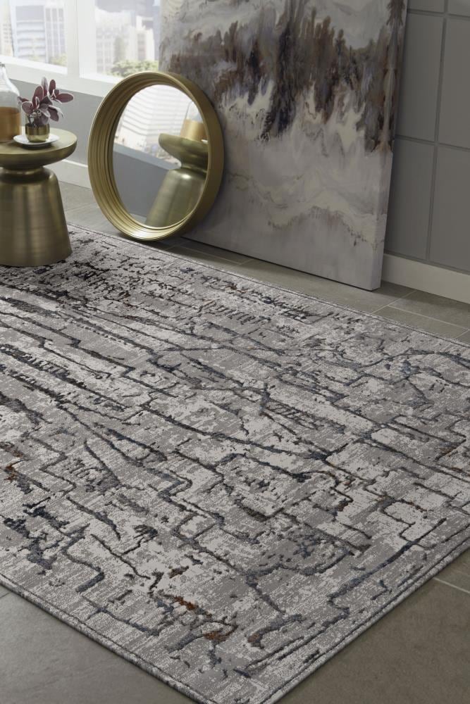 KAS Rugs INS7506710X1010 Inspire 8 X 10 Grey Indoor Abstract Industrial Area Rug