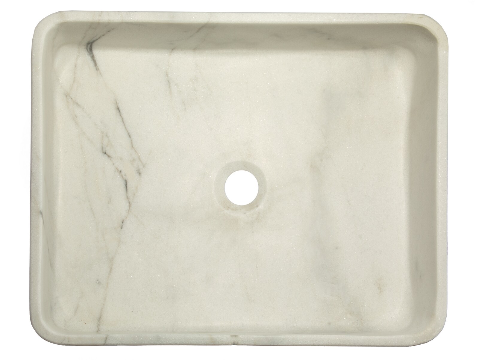 Guanxi White Marble Rectangular Vessel Bathroom Sink