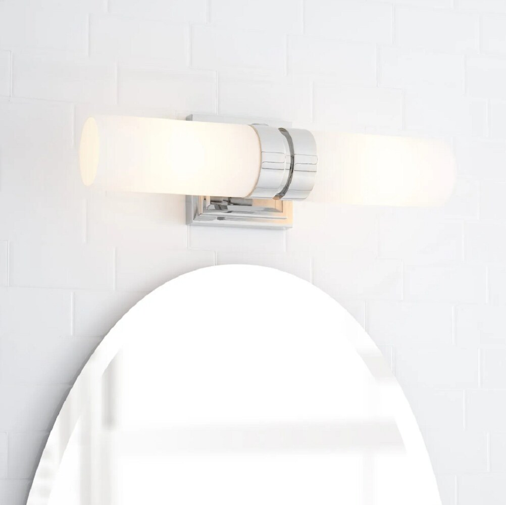 Signature Hardware 442465 Como 5.75-in 2-Light Chrome Modern/Contemporary Vanity Light