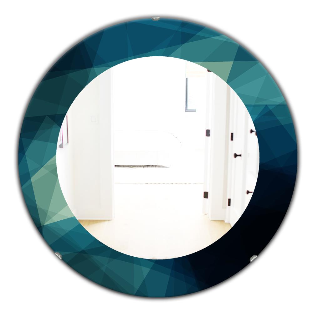 Designart 24-in W x 24-in H Round Blue Polished Wall Mirror at Lowes.com