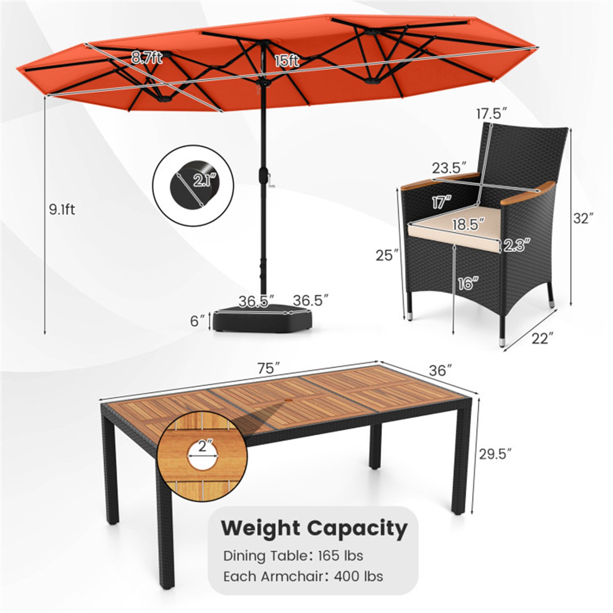 BABOOM BOM-6OR85WH-CO Patio-Dining-Sets - View #6