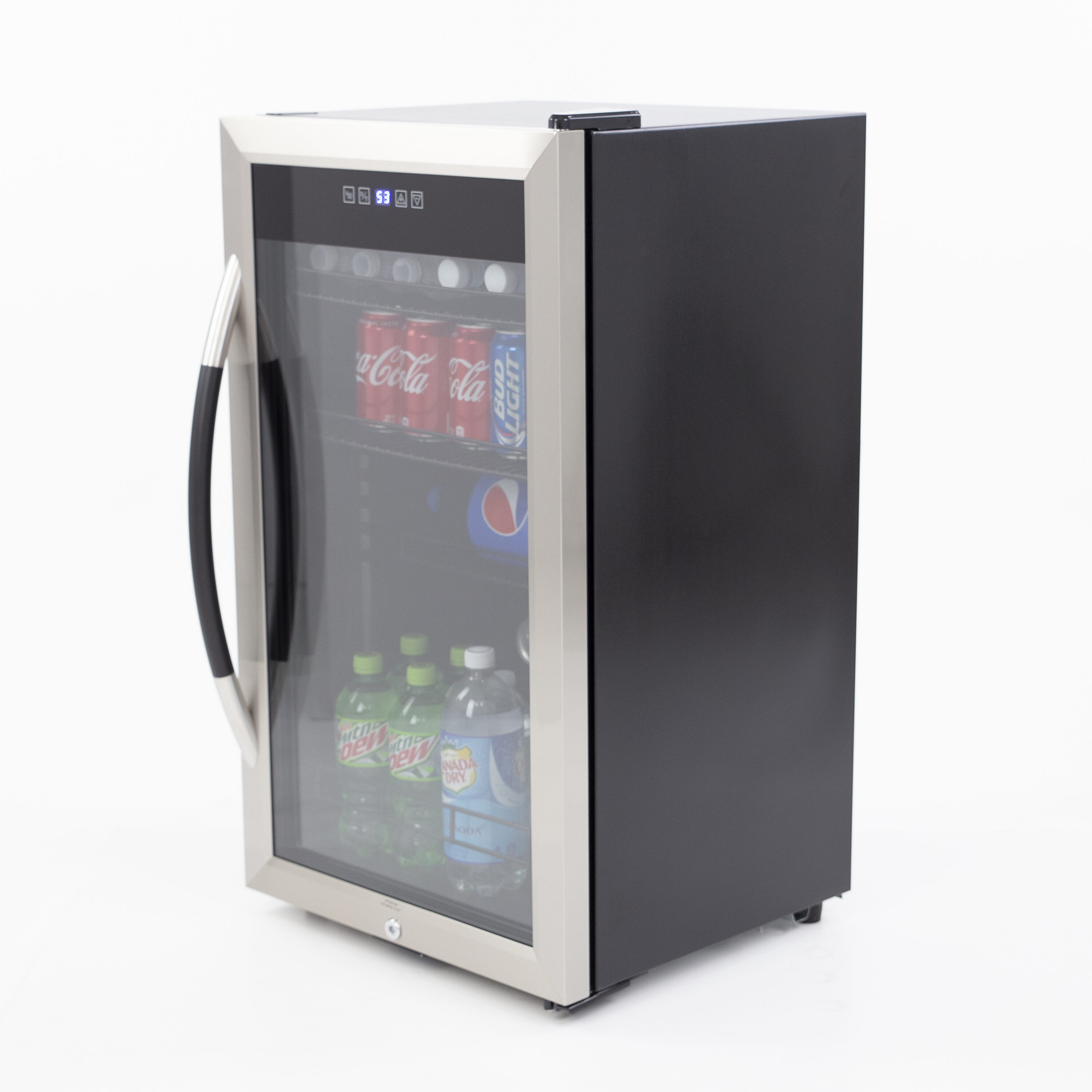 Avanti 1875 In W 108 Can Capacity Stainless Steel Freestanding Beverage Refrigerator With Glass 0402