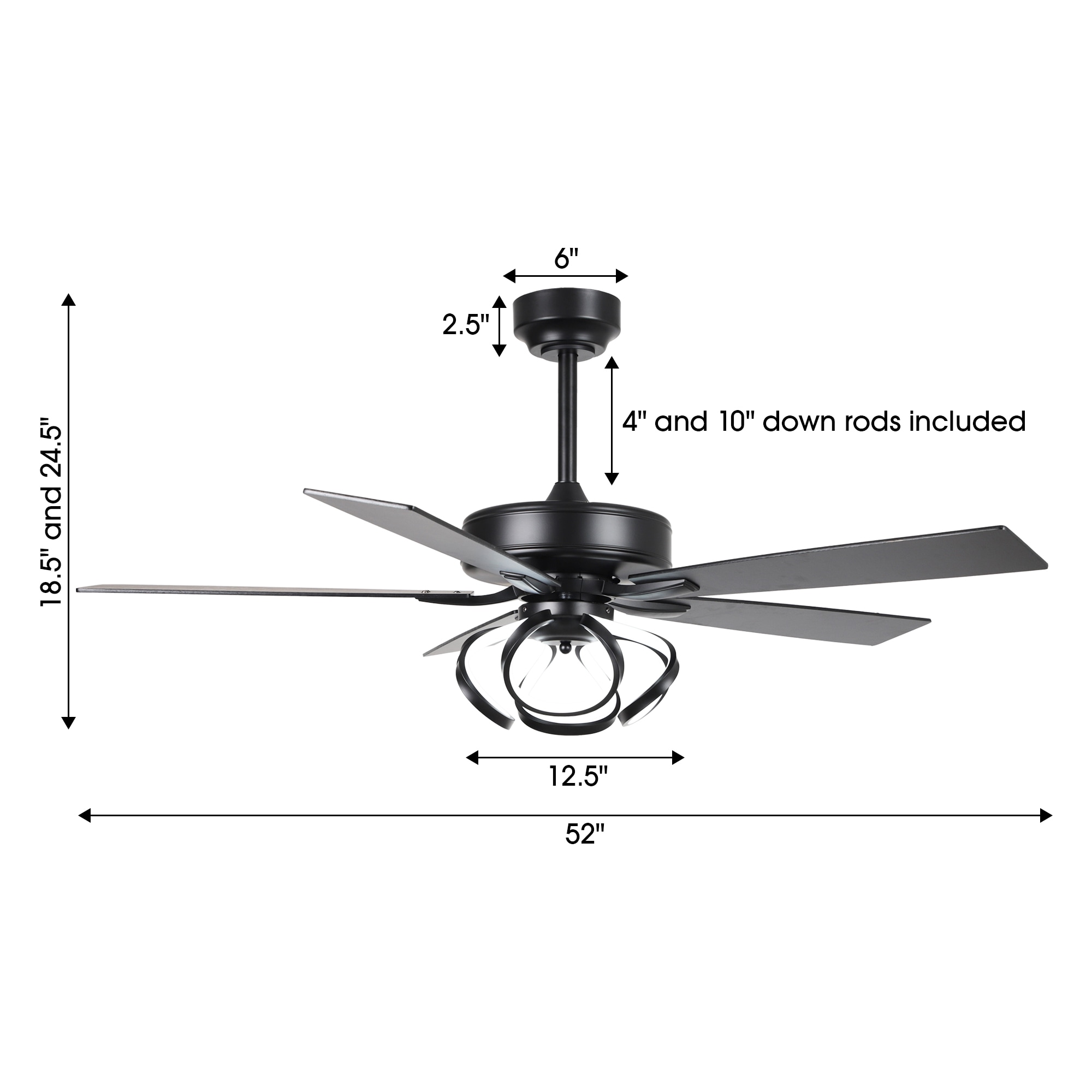 Parrot Uncle F6367BK110V Ceiling-Fans - View #10