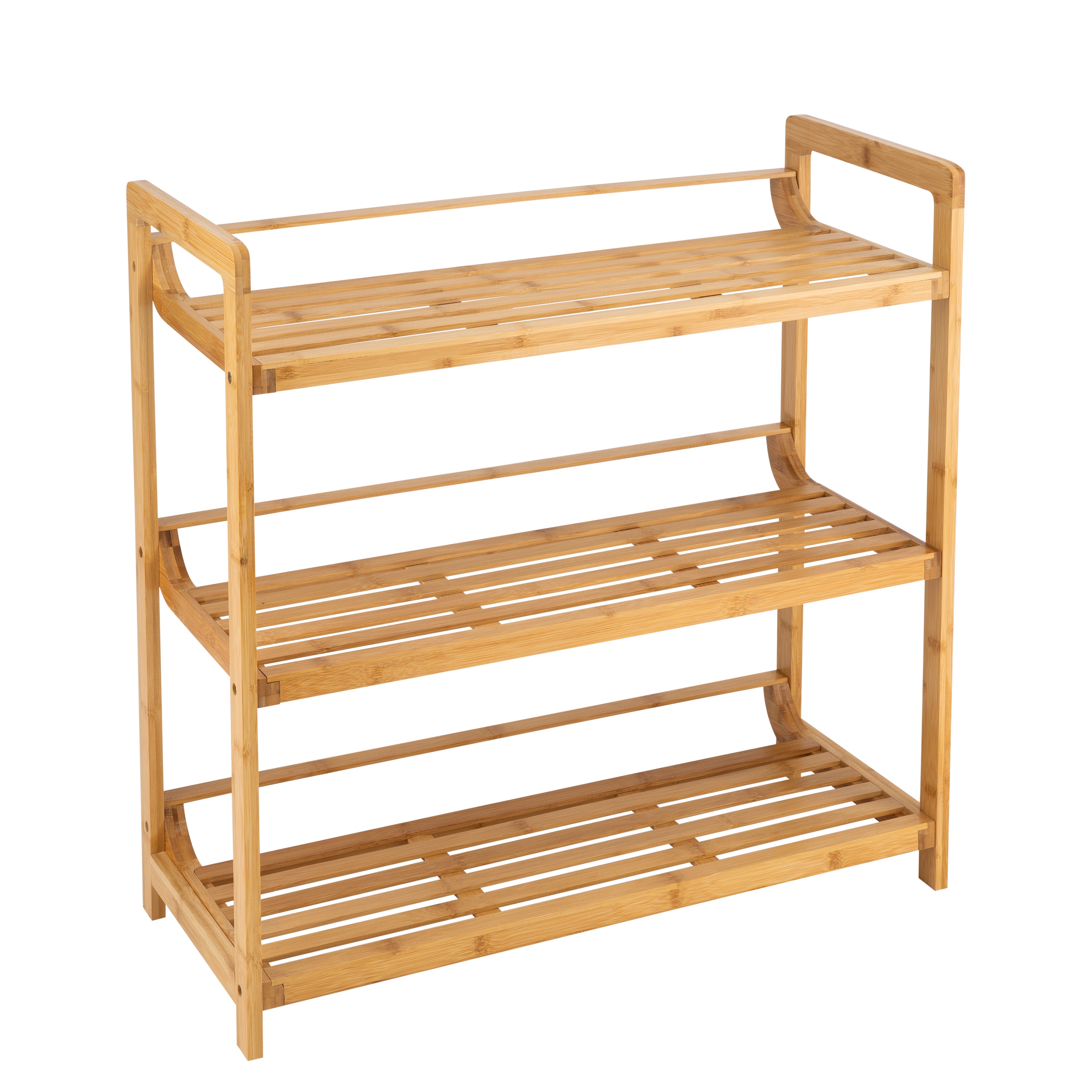 Organize It All Brown 4-Tier Wood Freestanding Bathroom Shelf (27.76-in x  41.14-in x 15-in) in the Bathroom Shelves department at