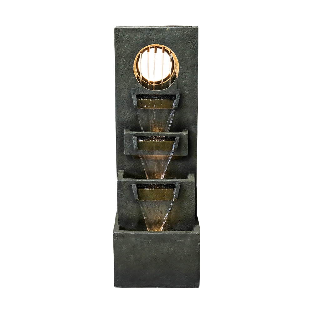 Watnature GPF230016 39.3-in H Resin Electric Powered Tiered Outdoor Fountain Pump Included