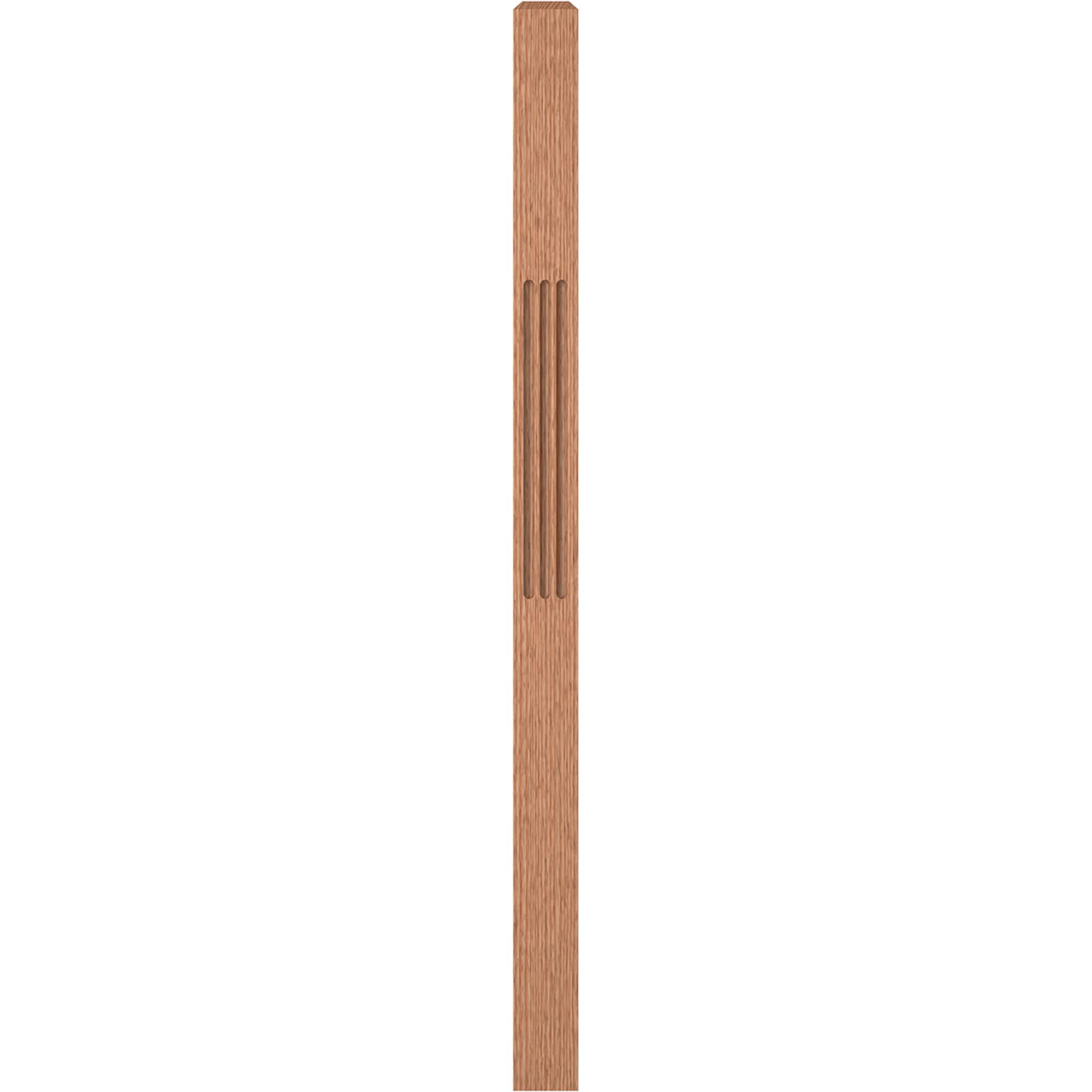 L.J. Smith Stair Systems LJF-4001-O Clean 3.5-in x 57.5-in Unfinished Red oak Intermediate Stair Newel Post