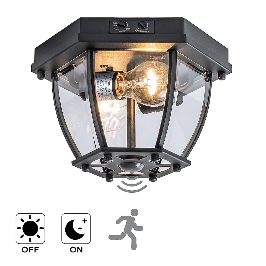 10.25-in W Black Outdoor Flush Mount Light 10.25-in W Black Outdoor Flush Mount Light