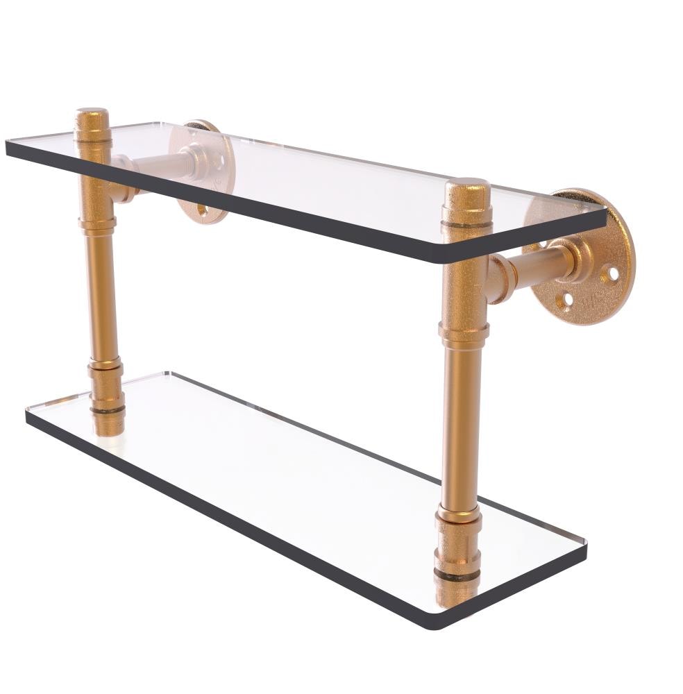 Allied Brass P-420-16-DGS-BBR Pipeline Brushed Bronze 2 -Tier Metal Wall mount Bathroom Shelf ( 16-in x 9.4-in x 5-in )