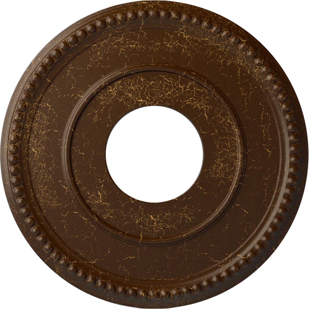 Ekena Millwork CM12BRRBC Bradford 12.5-in W x 12.5-in L Painted Root Beer Crackle Polyurethane Whole Ceiling Medallion