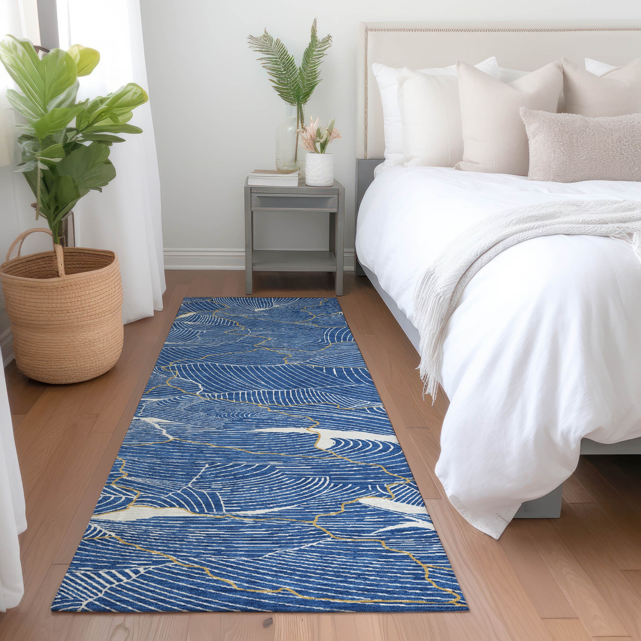 Addison Rugs ACN1048BU2X8 Chantille ACN1048BU 2 x 7 (ft) Polyester Blue Rectangular Indoor/Outdoor Geometric Machine washable Runner rug