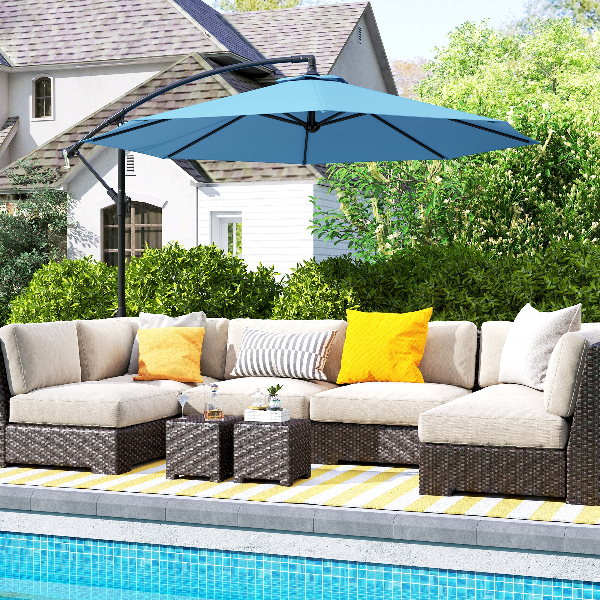 Outsunny 84D-082V00BU Umbrellas-2 - View #2