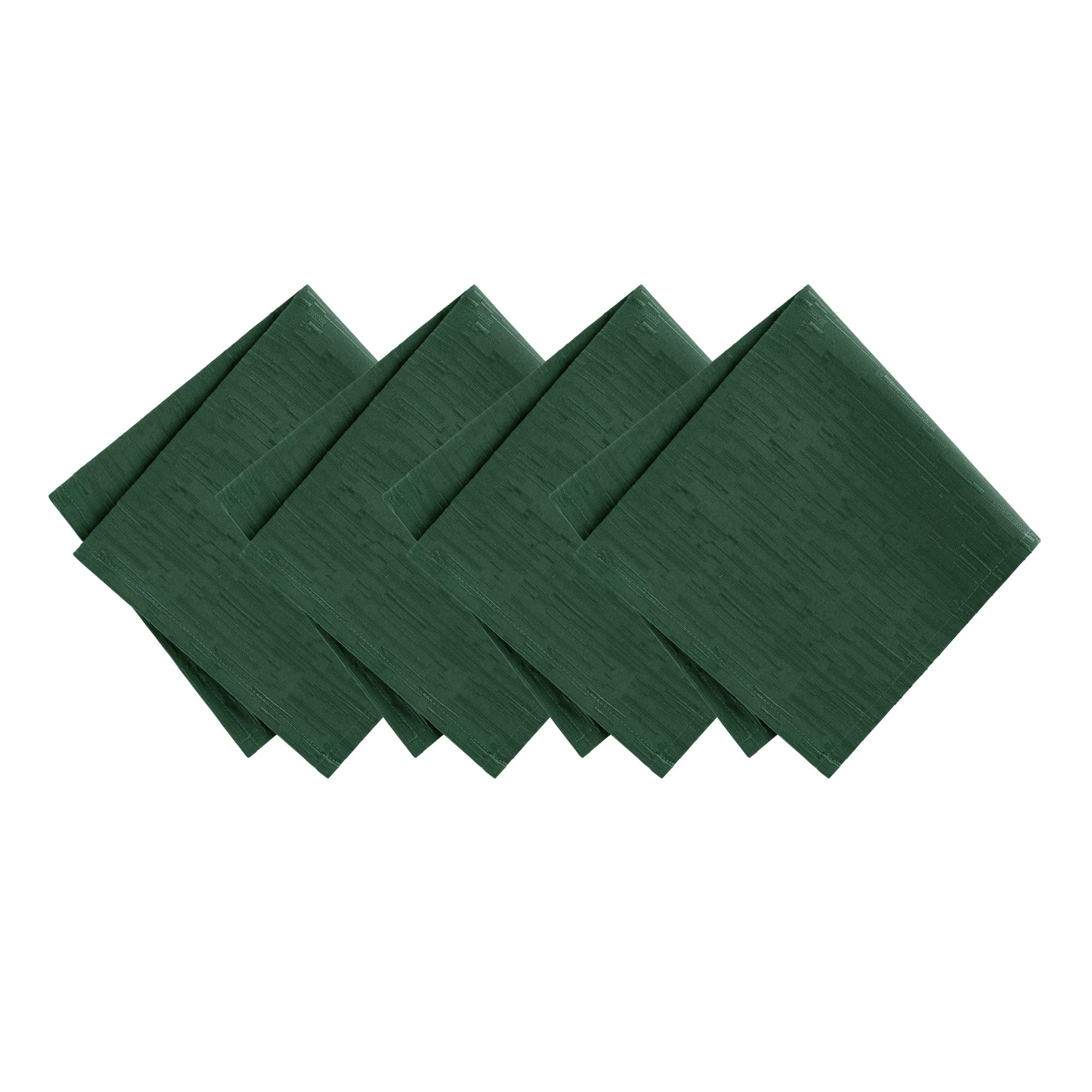 Threadmade  Continental Solid Texture Water Resistant Napkins Set of 4 Hunter Green 17 W x 17 L