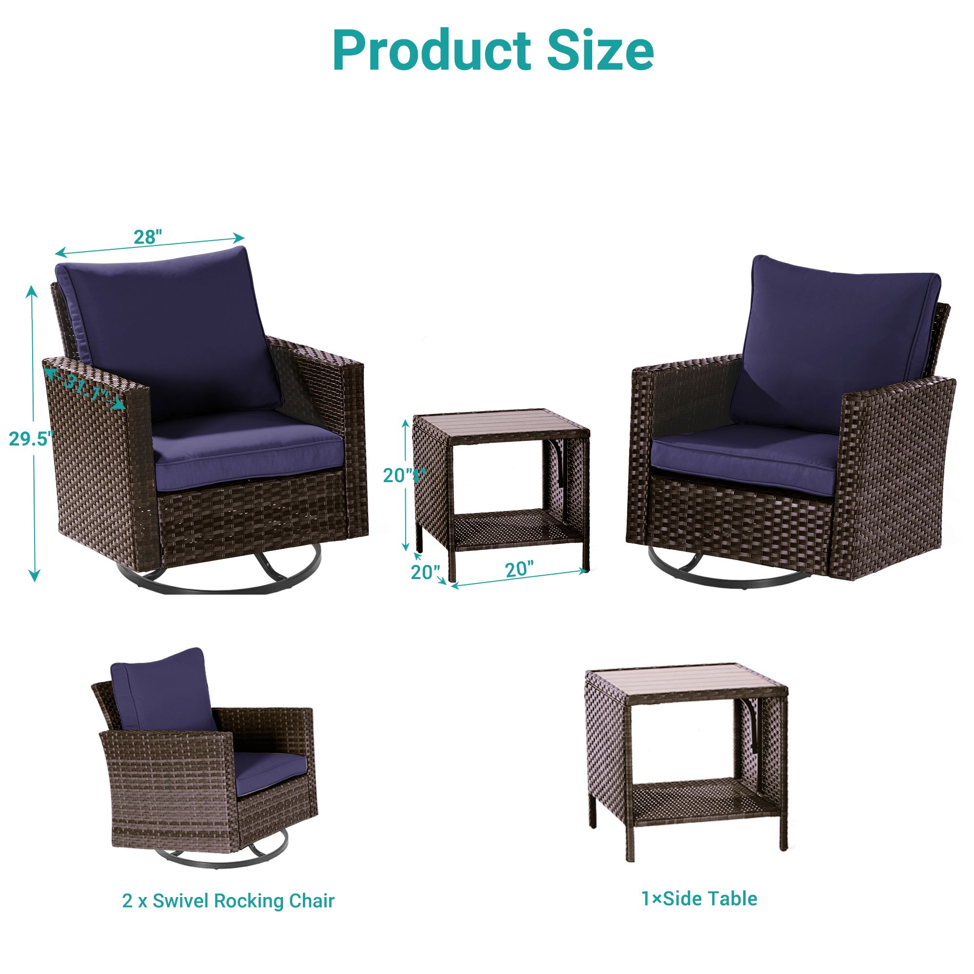 ACEGOSES LW-2R-BNY-T3 Patio-Conversation-Sets - View #2