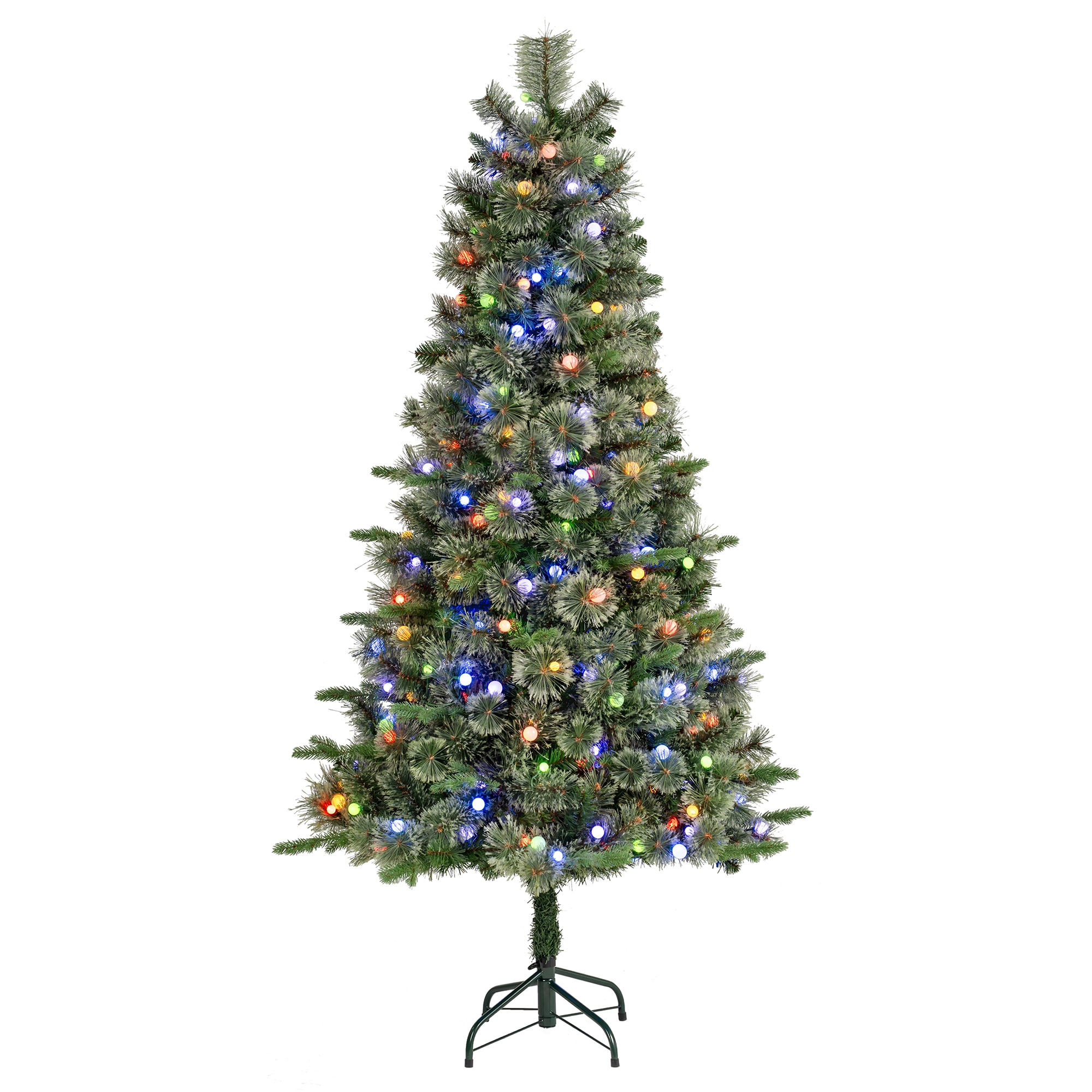 Glitzhome 6-ft Pre-lit Slim Artificial Christmas Tree with White LED Lights