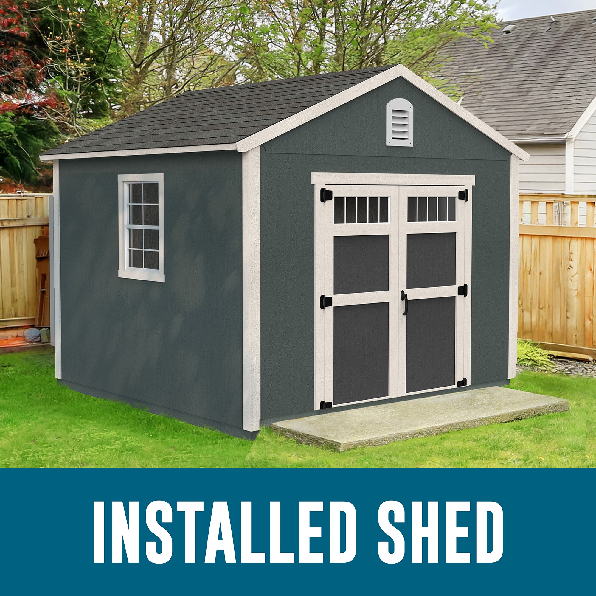 Heartland Hanover 10-ft x 10-ft Gable Style Wood Outdoor Storage Shed with 2 Windows 1 Doors (Installation Included) #63445-1