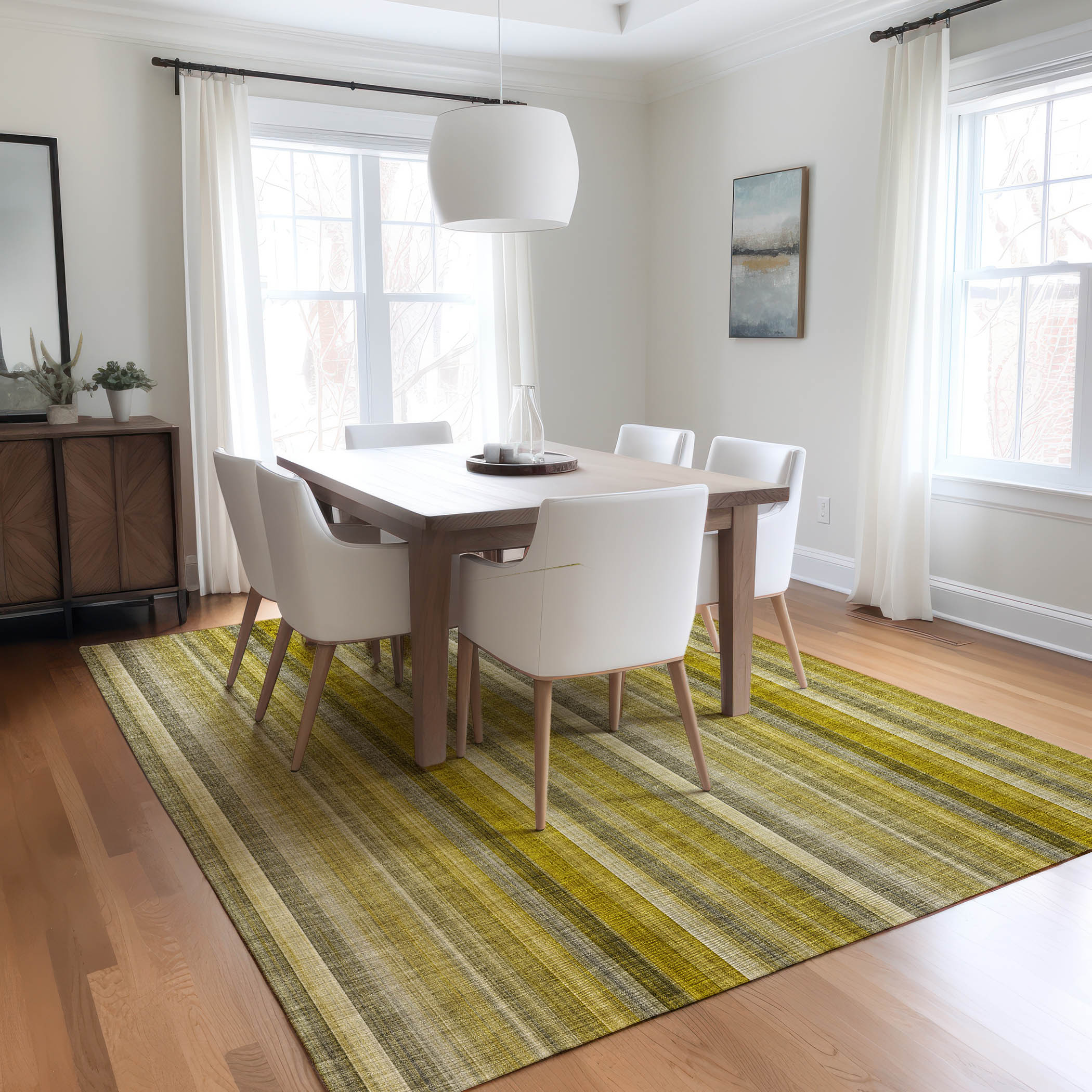 Addison Rugs ACN543GO10X14 Chantille ACN543GO 10 x 14 (ft) Polyester Gold Rectangular Indoor/Outdoor Abstract Machine washable Area rug