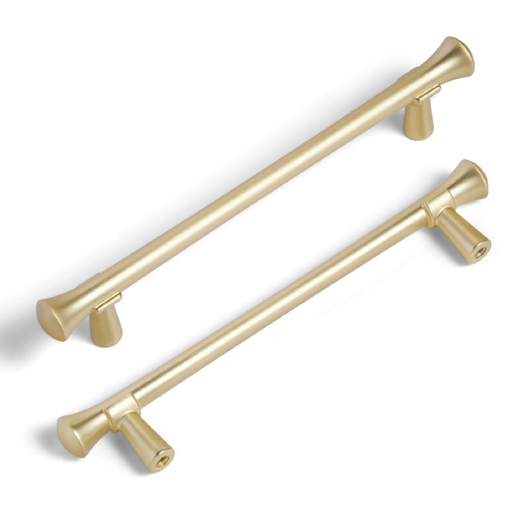 Miaokesen 6652TLS-128 5-1/16-in , 128mm Center to Center Light Brushed Brass Novelty Handle 6 -Pack