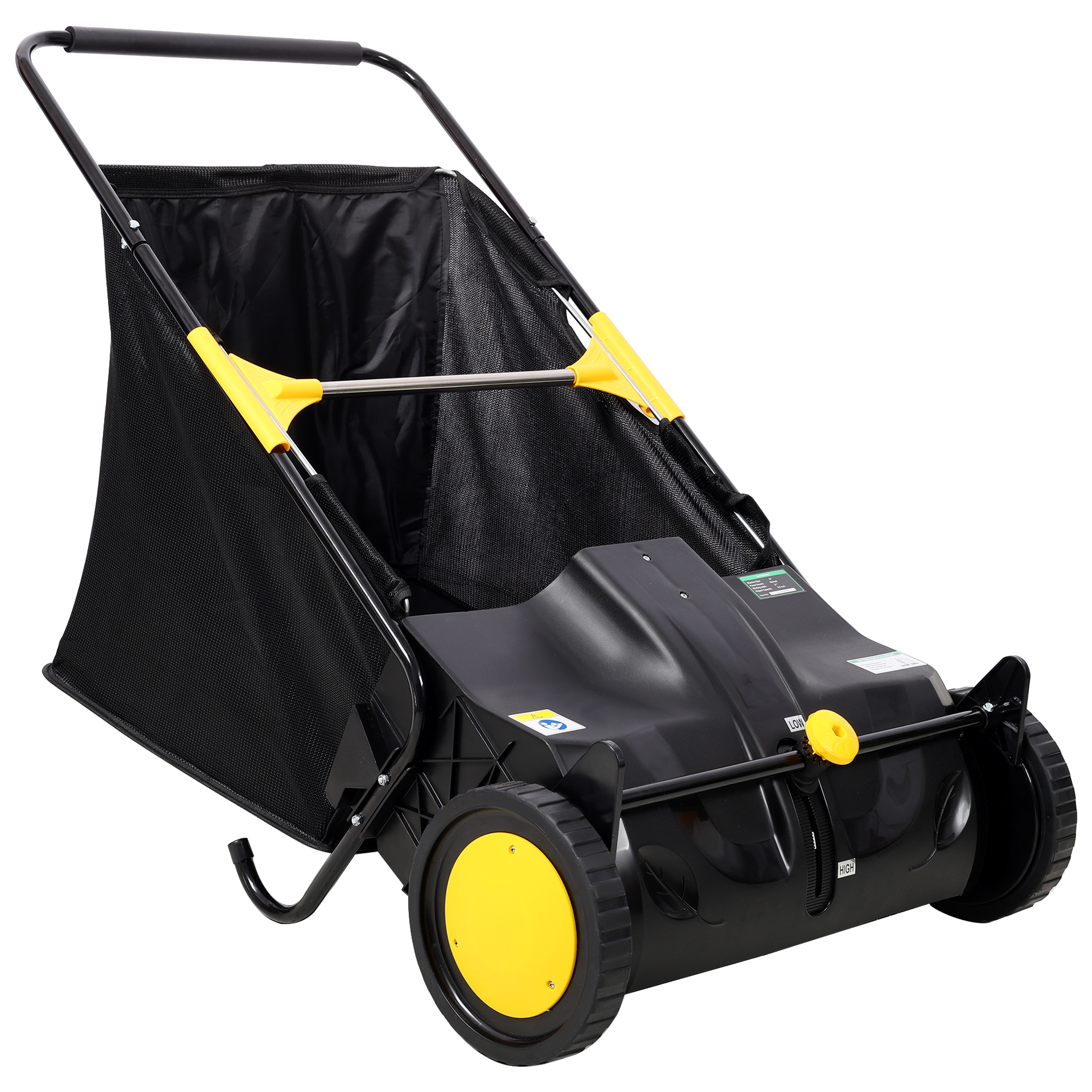 Hand Push Lawn Sweeper 21 Inch Leaf and Grass Collector