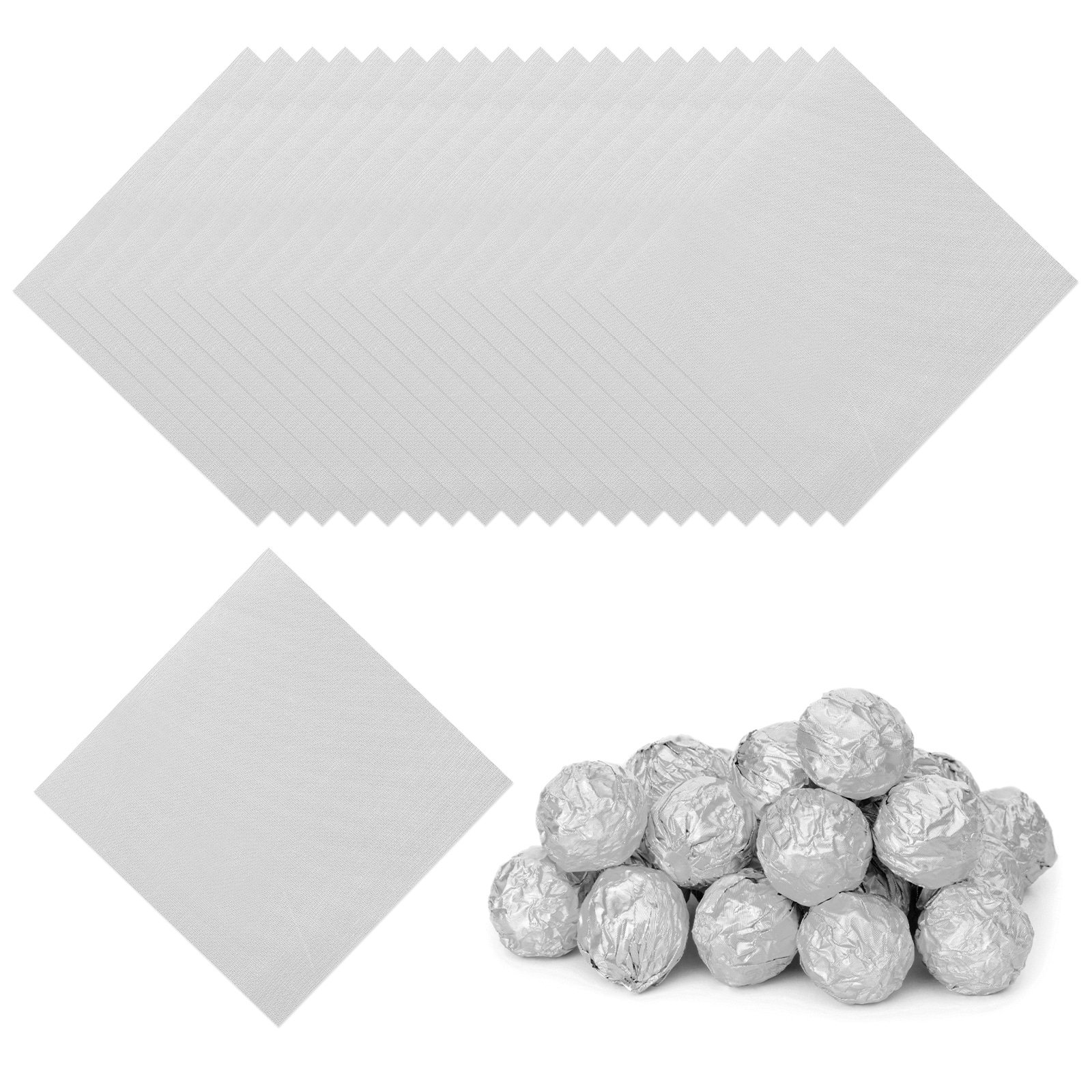 PATIKIL Foil Candy Wrappers 3x3inch 100pcs Square Fine Grid Aluminium Foil Candy Wrapping Paper for DIY Chocolate Candies Packaging Decoration Silver #S26042200UX3813