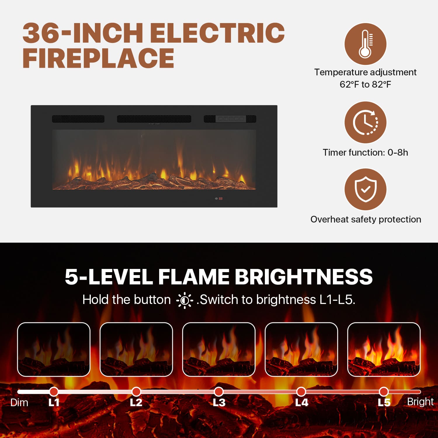 Sunmthink ST-4197011BW Electric-Fireplaces - View #3