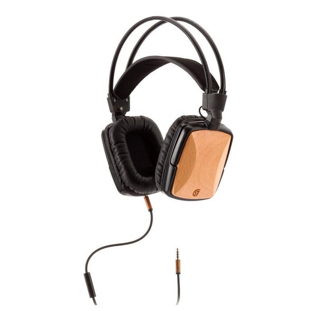 Griffin Technology XS325988  GC36503 Wood Tones Over-Ear Headphones, Black- Beech Wood