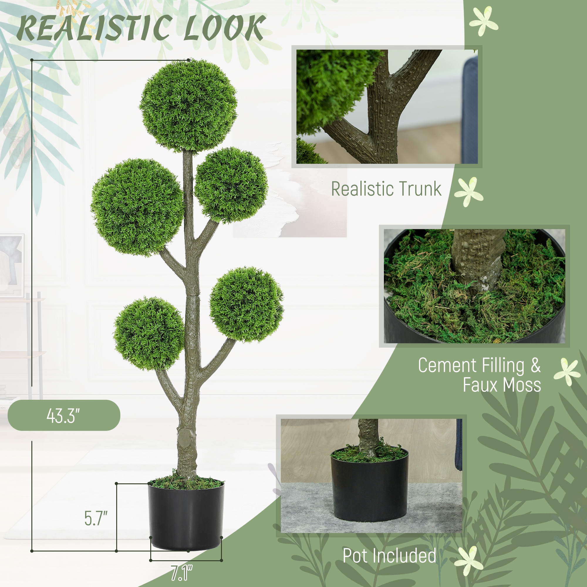 HomCom 830-954V00GN Artificial-Plants-Trees - View #9