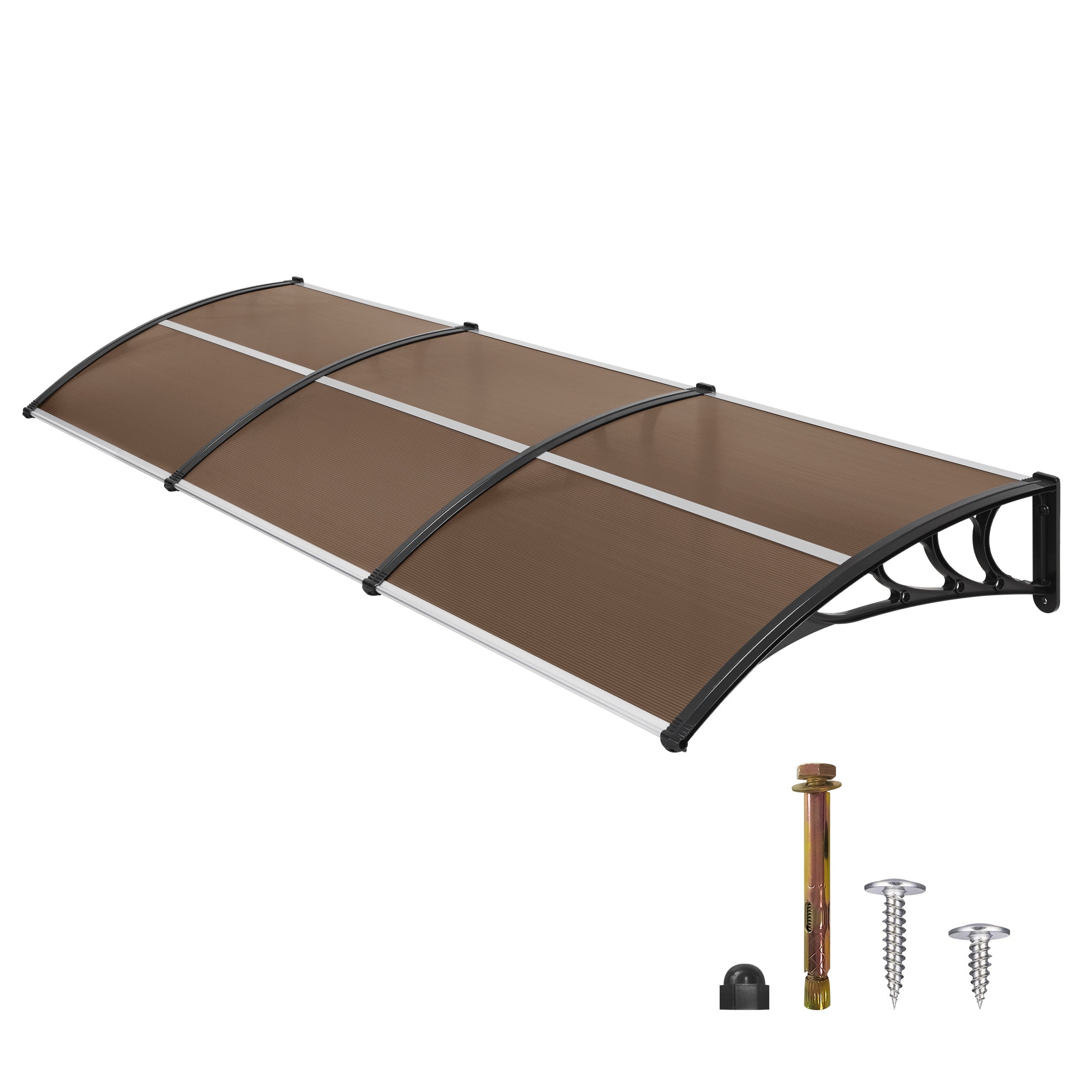 MCombo  Outdoor Window Awning - Polycarbonate Rain Shelter Canopy DIY Kit