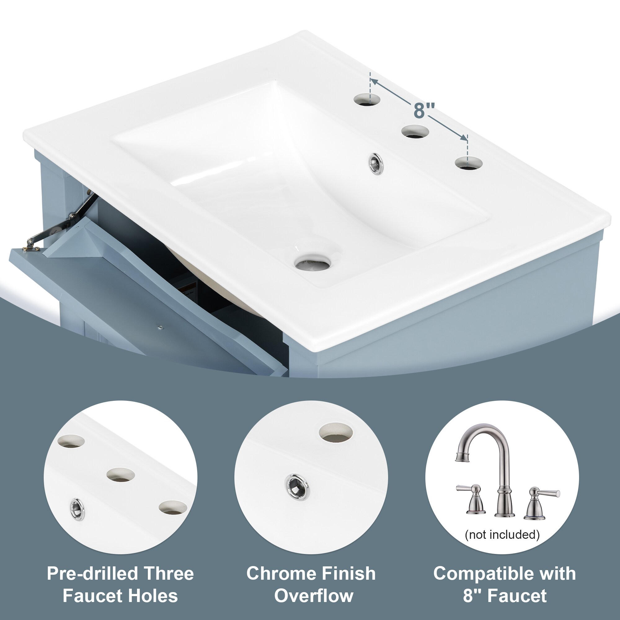 WELLFOR CBY-P356058E Bath-Vanity-Combo - View #6