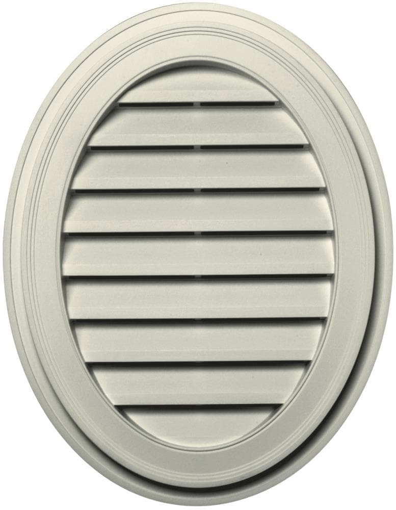 Builders Edge 120042127082 21-in x 27-in Linen Oval Vinyl Gable Louver Vent