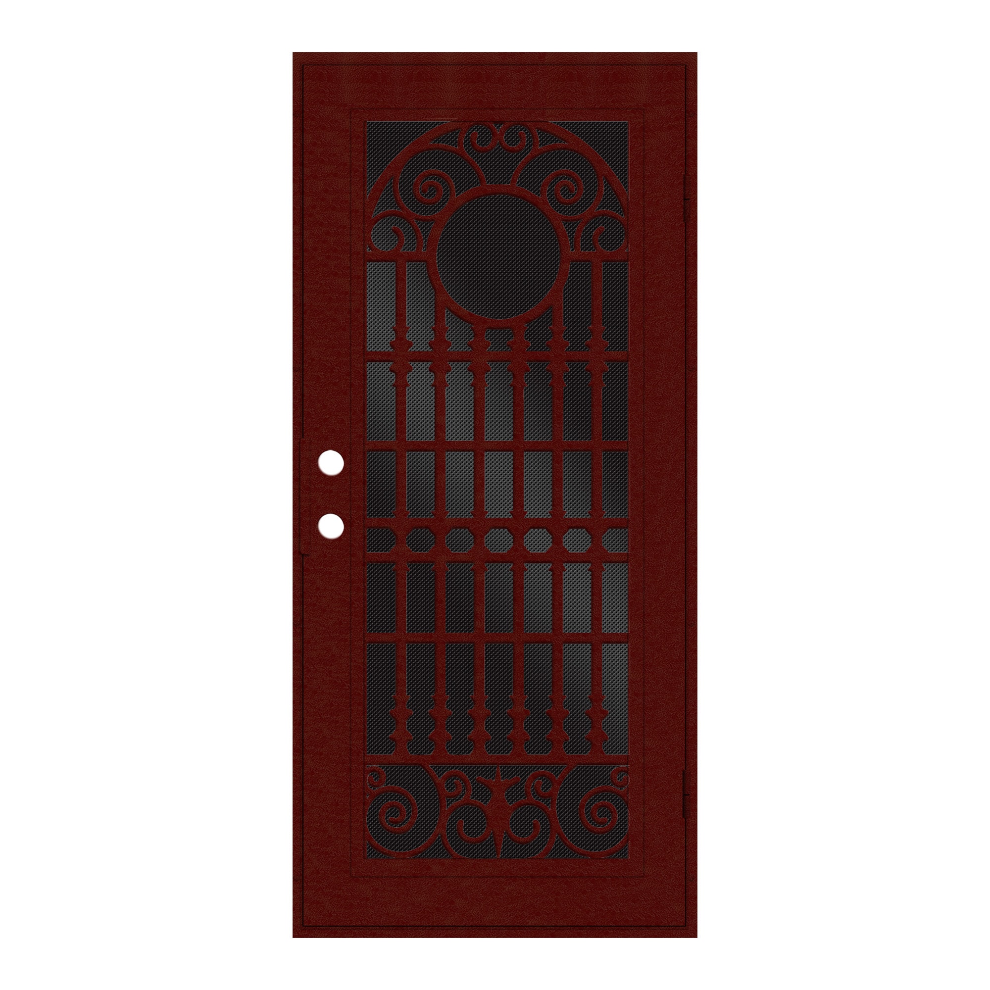 TITAN Premium Aluminum Security Door 30-in x 80-in Wineberry Aluminum Surface Mount Left-Hand Outswing Security Door with Black Screen in Purple -  3S2029CL1WN00A