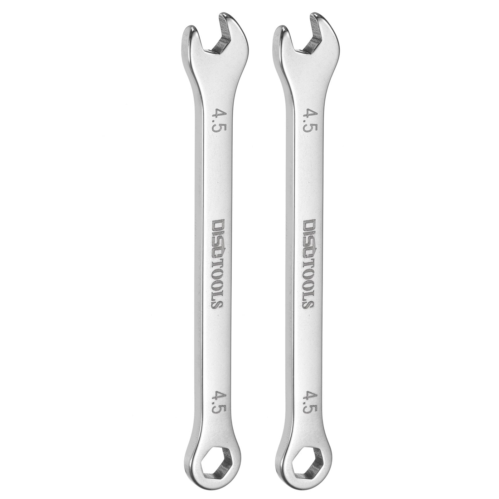 Harfington 2pcs Thin Combination Wrench 4.5mm Offset 6-Point Ended Box and 15 Degree Angled Open End Mini Combination Wrench 30Cr13 Stainless Steel Quenching Polish Metric Spanner for Auto Repairs #S26050903UX0027