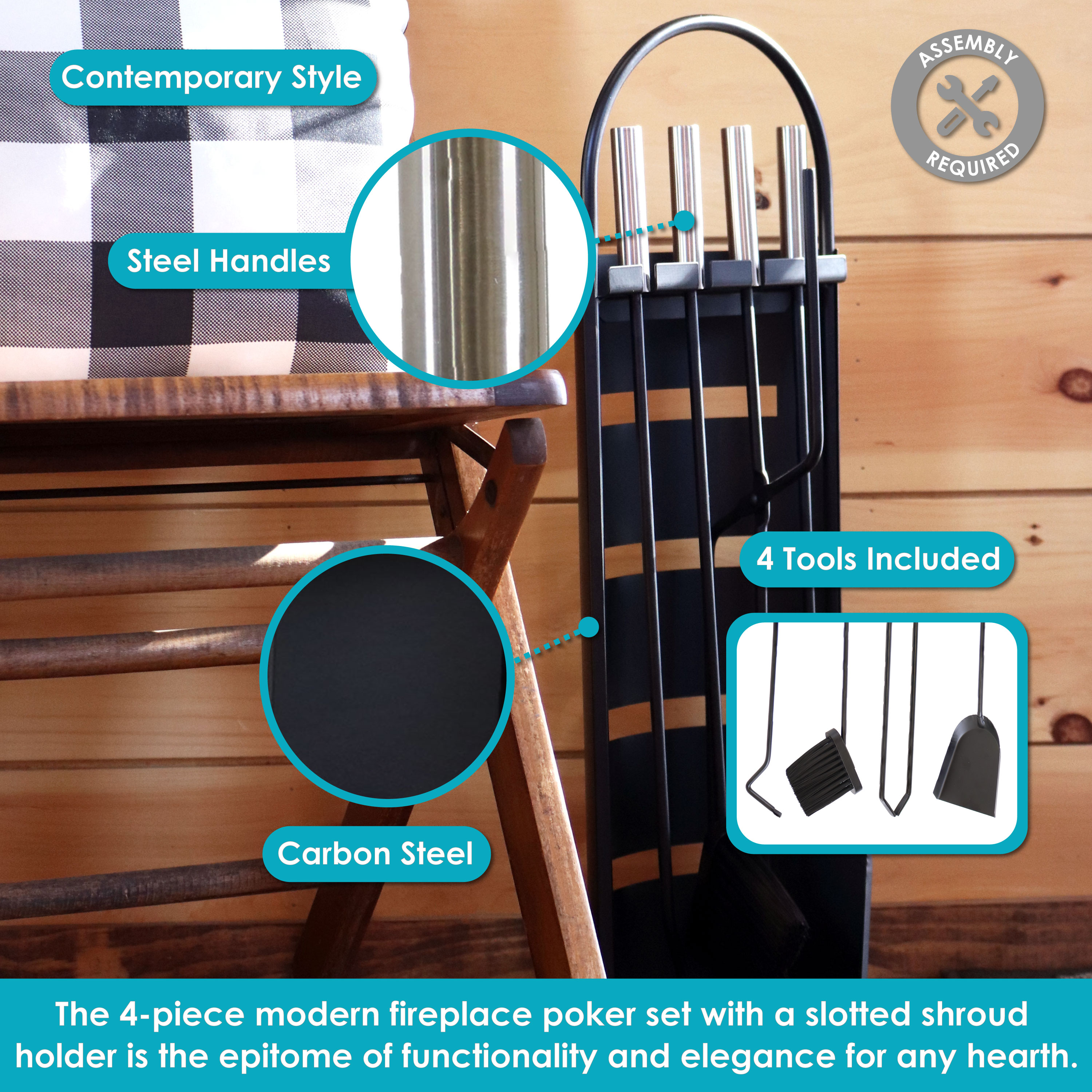 Sunnydaze Decor GWC-123 Fireplace-Tools - View #4