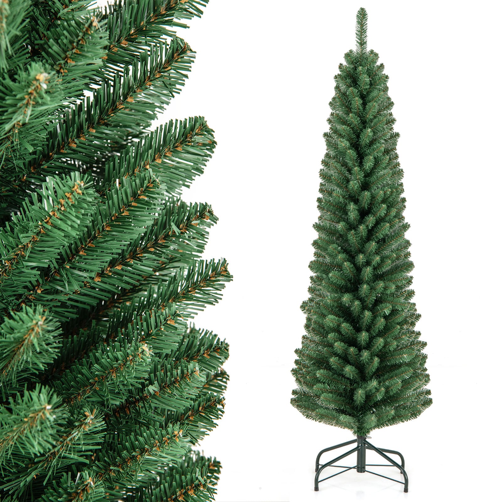 WELLFOR CM-HGY-23459US 5-Feet Pencil Artificial Christmas Tree
