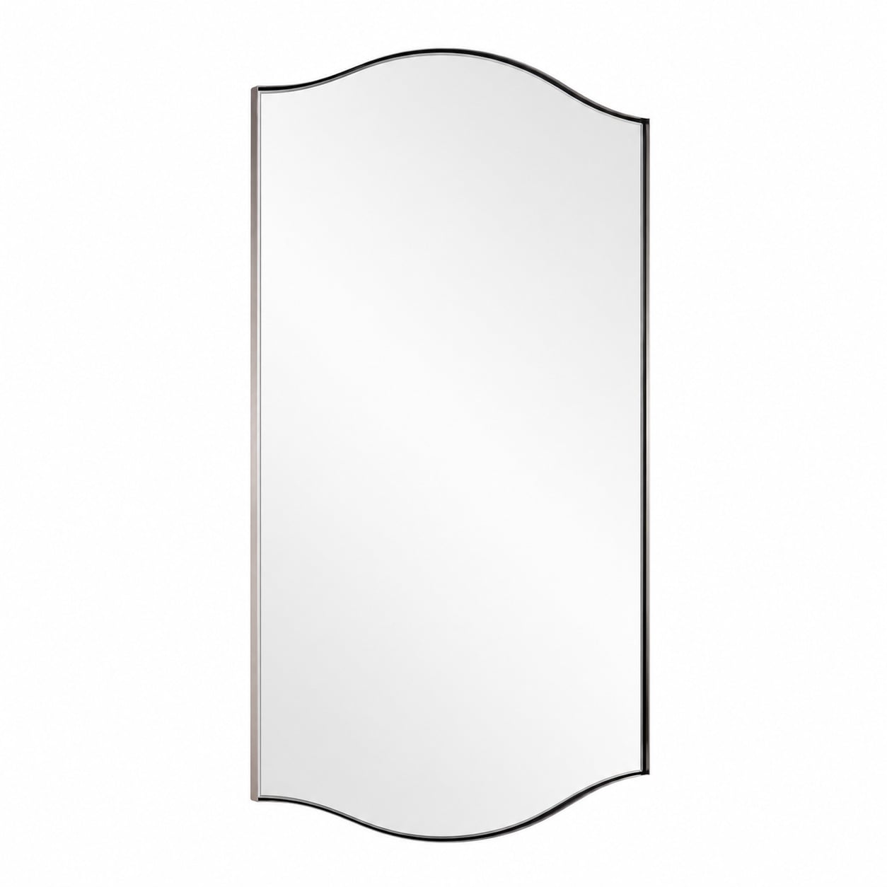 Aoibox  30 x 48 Inch Brushed Nickel Scalloped Rectangle Stainless Steel Wall Bathroom Mirror